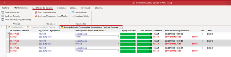 SIGA. Sistema Integral de Gestion de Almacenes.
