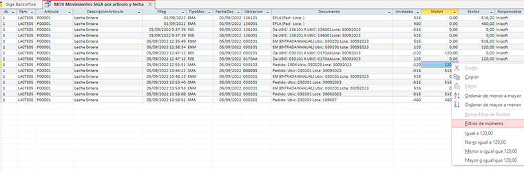 SIGA. Sistema Integral de Gestion de Almacenes.