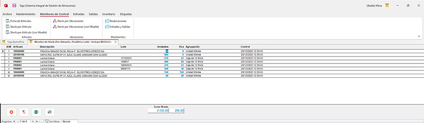 SIGA. Sistema Integral de Gestion de Almacenes.
